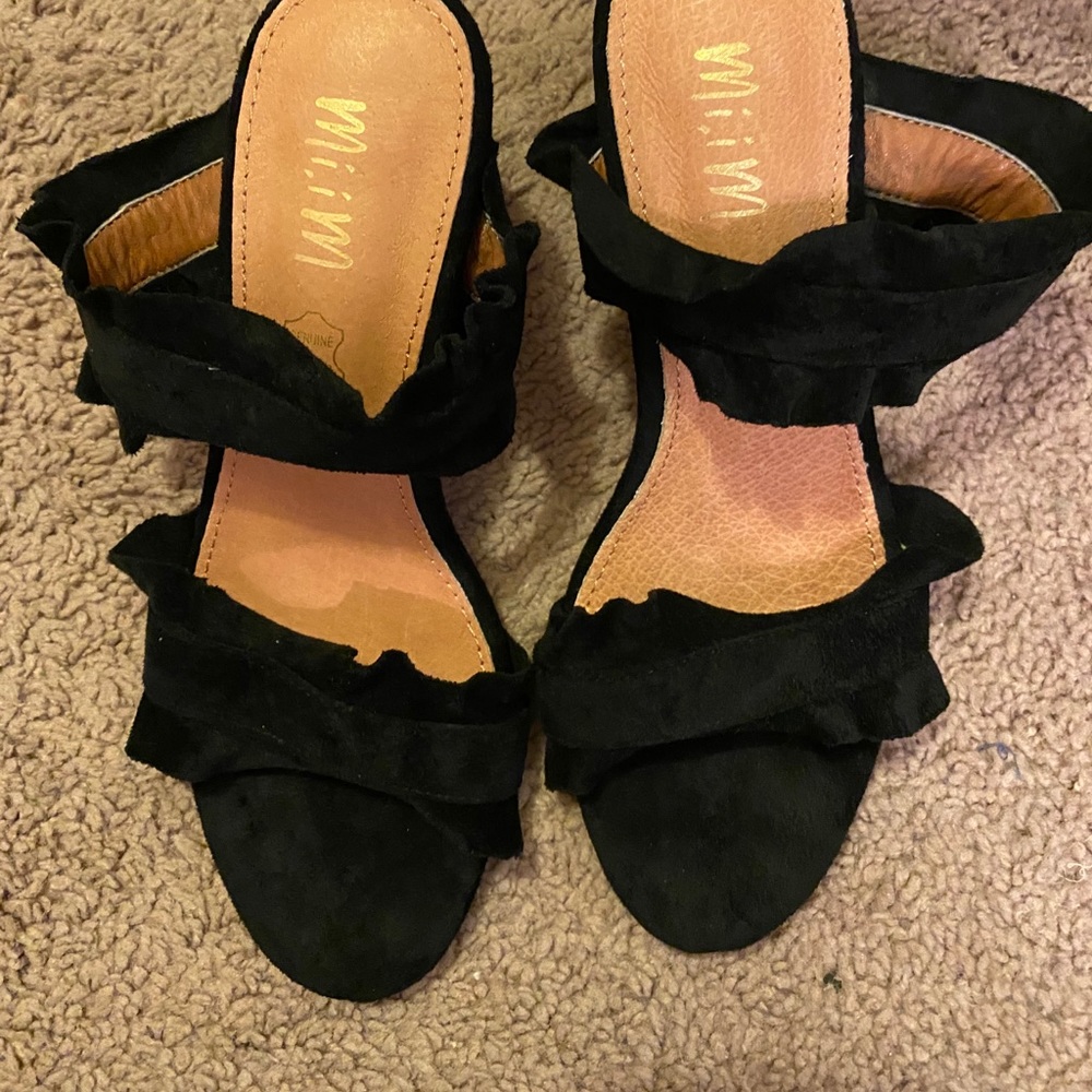 Black two straps heels